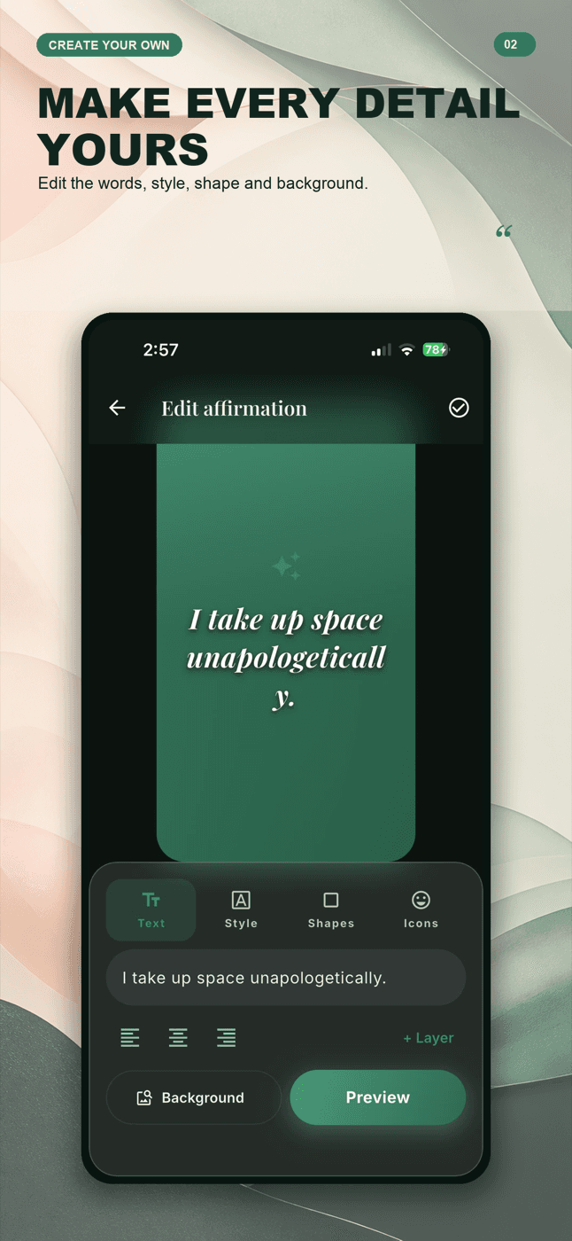 Affirmation screenshot 2